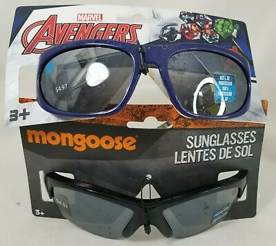 2 Sunglasses MARVEL Avengers amp; Mongoose Bike Kids Boys 100% UV Eye Protection $8.89