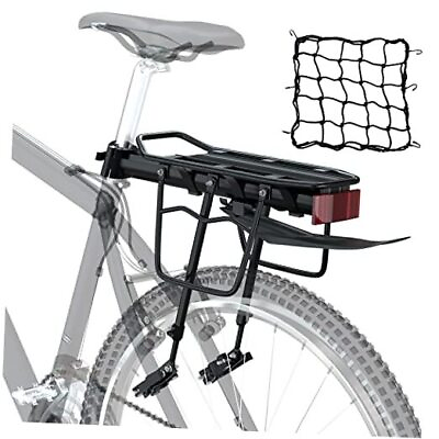 #ad Bike Cargo Rack w Fender amp; Bungee Cargo Net amp; Reflective LogoQuick Release $54.58