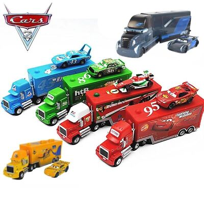 2 Car Disney Pixar Cars Chick Hicks Jackson McQueen Mack Truck And Car Kids Gift $26.70