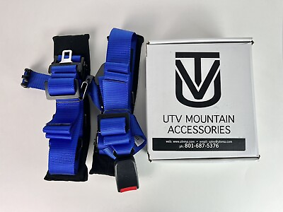 #ad UTV Mountain Accessories 2 inch 4 point Harness With Auto Buckle Blue $89.00