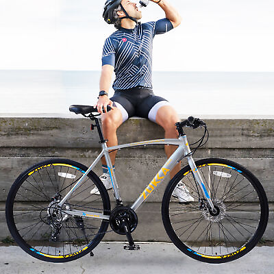 #ad Road Bike 24 Speeds 700c Hybrid Bike Adult Bicycle w Disc Brake for Commuting US $331.19
