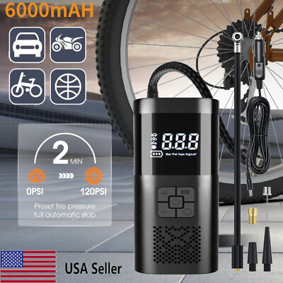 #ad Car Bike Tire Inflator Pump Portable Battery Rechargeable Air Compressor Digital $25.75