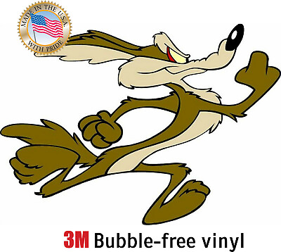 WILE E COYOTE RUNNING RIGHT DECAL 3M STICKER MADE IN USA WINDOW CAR BIKE LAPTOP $72.79
