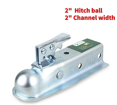 Straight Tongue Trailer Coupler 3500lbs For 2quot; Hitch Ball with 2quot; Channel Width $14.89