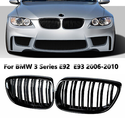 #ad #ad For BMW E92 E93 2007 2010 Gloss Black Front Kidney Grille Style 328i 335i Coupe $28.99